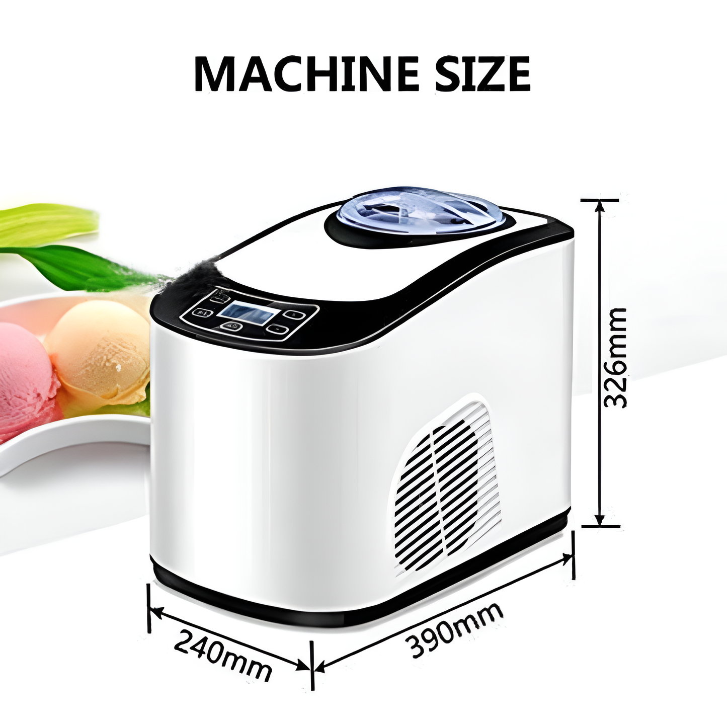PolarChurn S9 LCD Compressor Ice Cream Maker