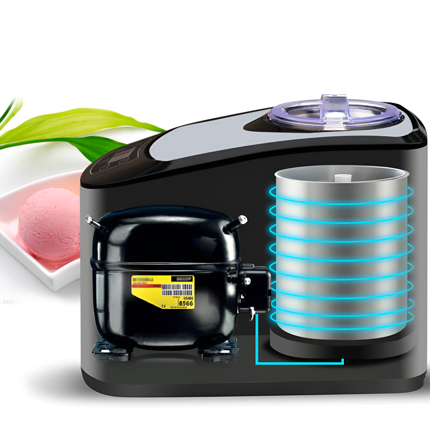 PolarChurn S9 LCD Compressor Ice Cream Maker